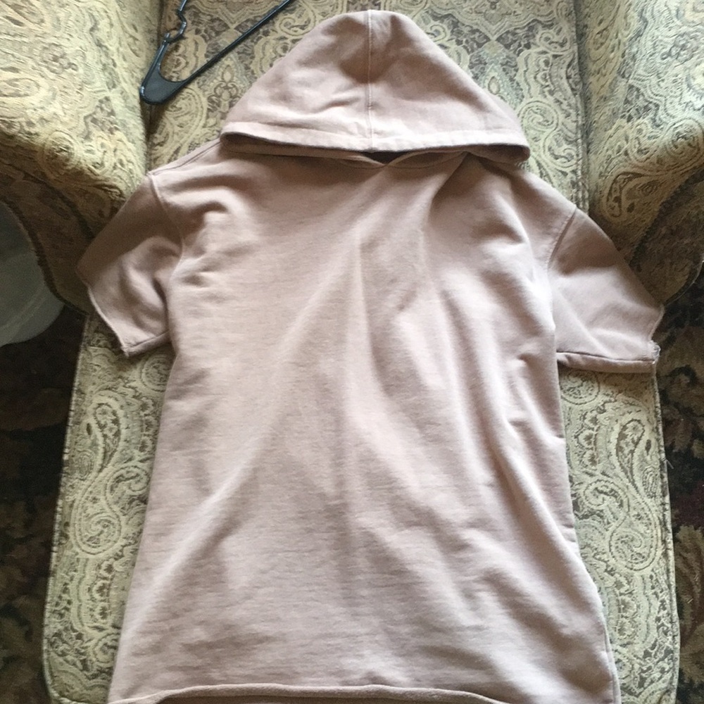 Distressed Short Sleeve Hoodie